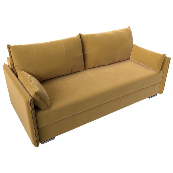 Прямой диван «Сайгон», механизм еврокнижка, микровельвет, цвет жёлтый