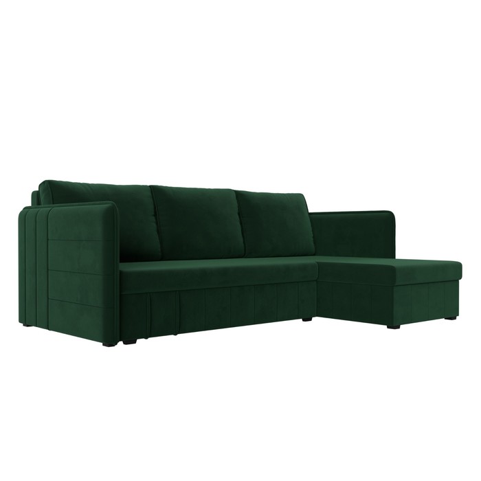 Угловой диван «Слим», правый угол, механизм еврокнижка, велюр, цвет зелёный угловой диван киото механизм еврокнижка угол универсальный велюр цвет зелёный