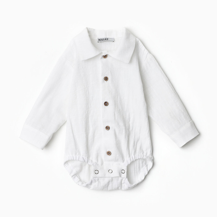 Боди-рубашка для мальчика MINAKU, цвет белый, рост 68-74