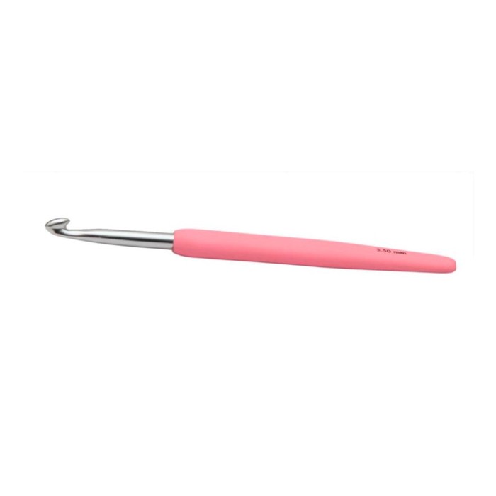 Крючок для вязания алюминиевый с эргономичной ручкой Waves KnitPro 5.50 мм 30912 knitpro крючок waves 10 0 арт 30918