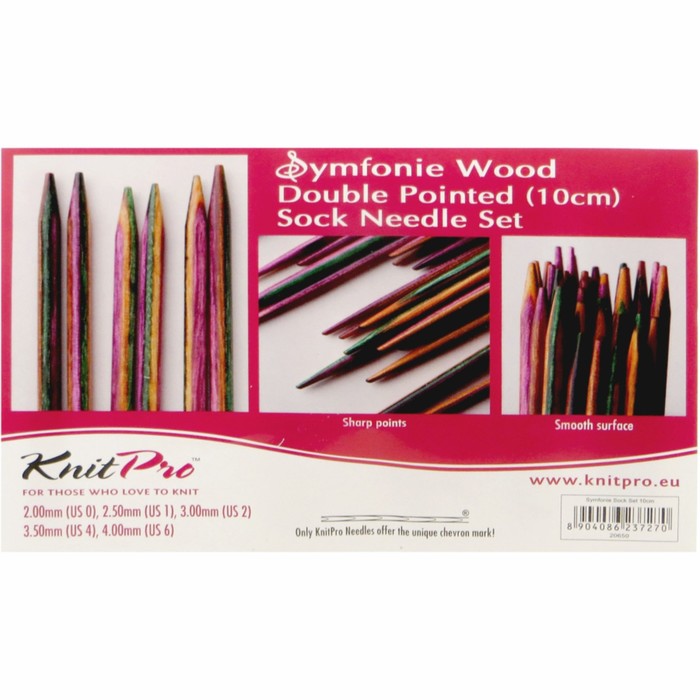Набор деревянных носочных спиц Symfonie KnitPro, 10 см 20650 набор носочных спиц karbonz knitpro 20 см 41615