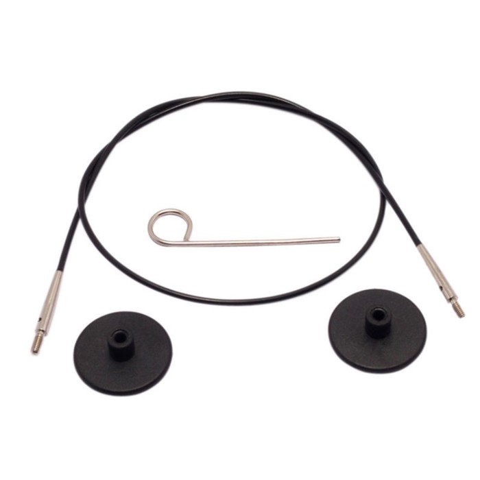 Набор: тросик 126 см (150 см), заглушки и кабельный ключик KnitPro, 10525 набор коричневый тросик126 см 150 см заглушки и кабельный ключик knitpro 31297