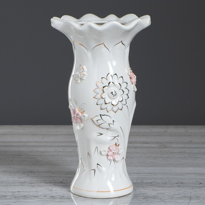 Ваза "Ромашка" лепка, белая