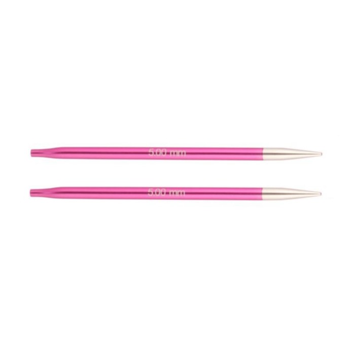 

Спицы съемные алюминиевые Zing KnitPro, для тросика 35-126 см/5.00 мм 47505