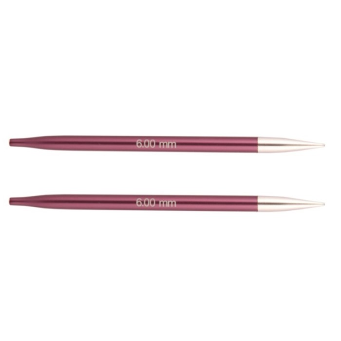 

Спицы съемные алюминиевые Zing KnitPro, для тросика 35-126 см/6.00 мм 47507