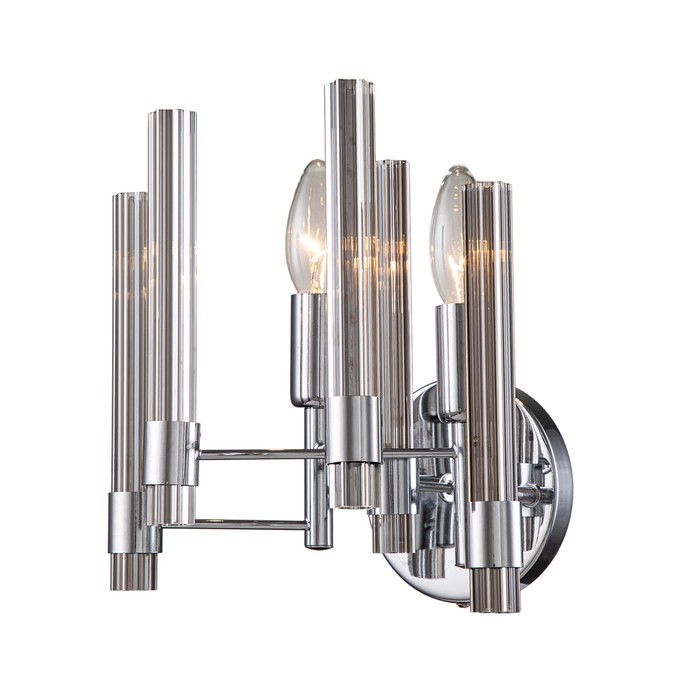 

Бра Indigo, 11040/2W Chrome. 2х60Вт, E14, 395х263х240 мм, цвет прозрачный