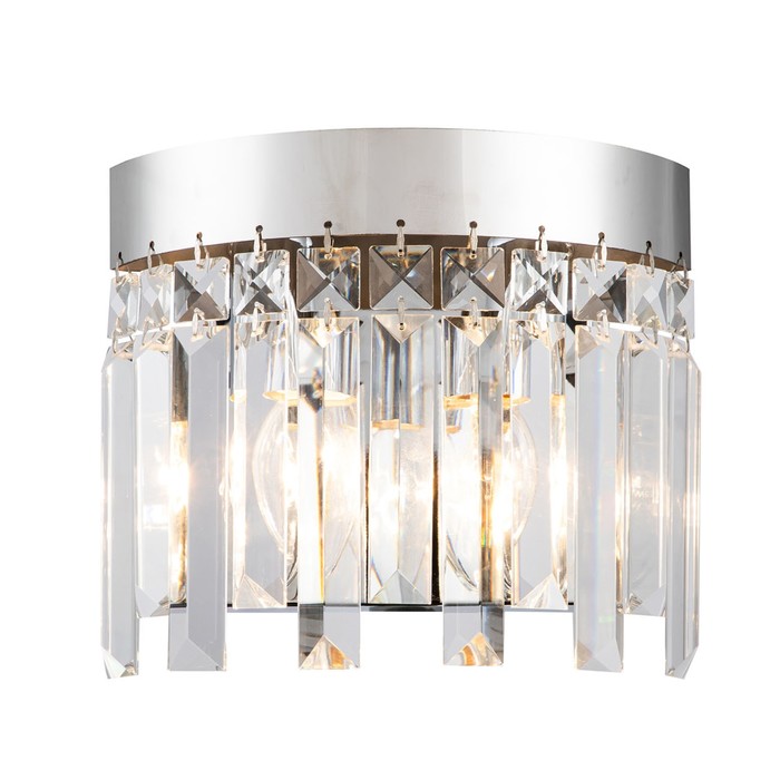 

Бра Indigo, 12026/2W Chrome. 2х40Вт, E14, 220х100х190 мм, цвет прозрачный