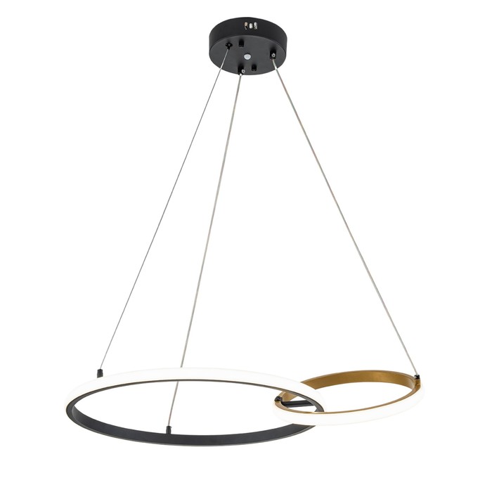 Светильник подвесной Escada, 10230/2LED Black/Gold. 1х55Вт, LED, 4368Лм, 3000/4000/6500К, 640х460х1200 мм, цвет черный/золото подвесной светильник escada 10230 2led black gold