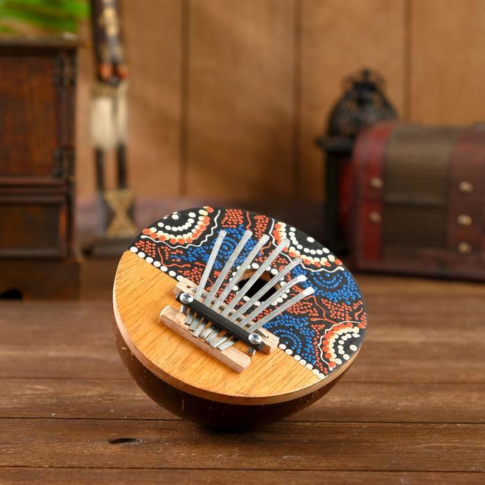 Музыкальный инструмент Калимба круглая 15х14,5х8 см цена и фото