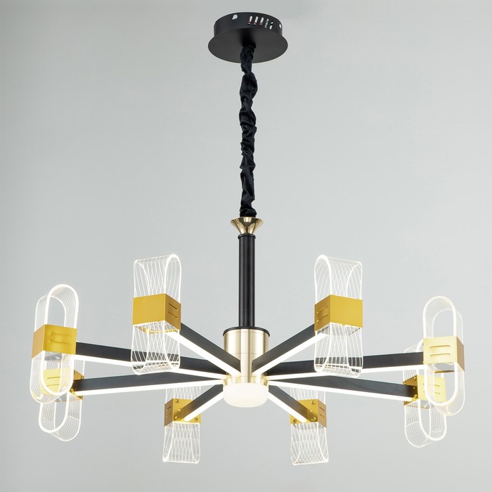 

Светильник потолочный Escada, 10235/8LED. 1х130Вт, LED, 6500Лм, 4000К, 710х710х760 мм, цвет чёрный/золото