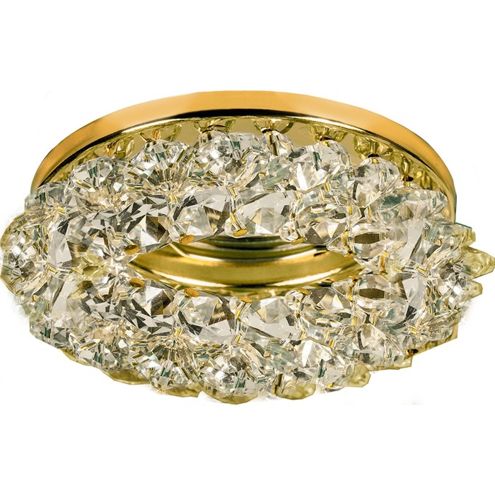 Светильник точечный Escada, 261056. 1х50Вт, GU5.3, 90х90х45 мм, цвет золото/прозрачные кристаллы
