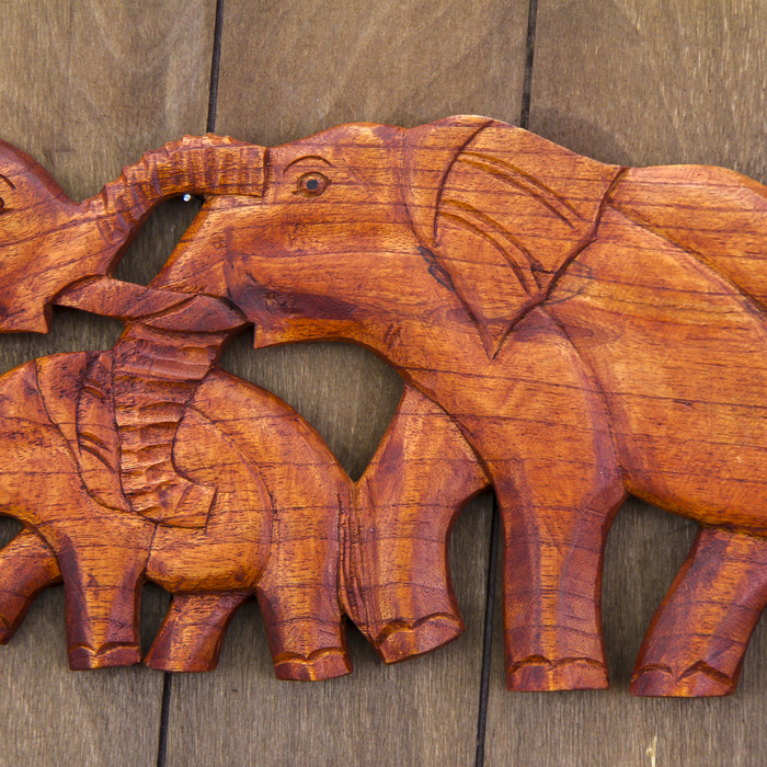 Панно декоративное "Семья слонов"