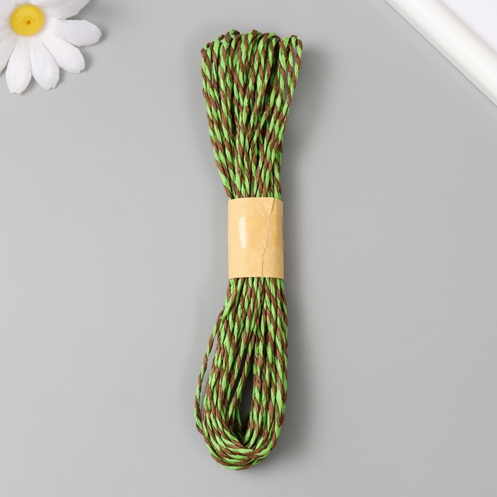 

Пряжа 100% целлюлоза "Softino Raffia Color Melange" кручёная, зелёный луг 10м ±2м