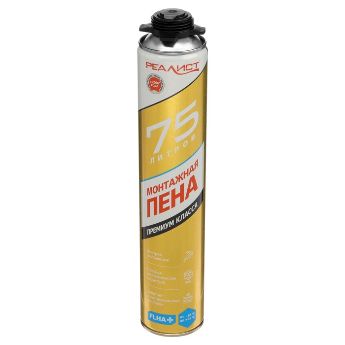 

Пена монтажная REALIST PRO Gold, пистолетная, зимняя, 1000 мл