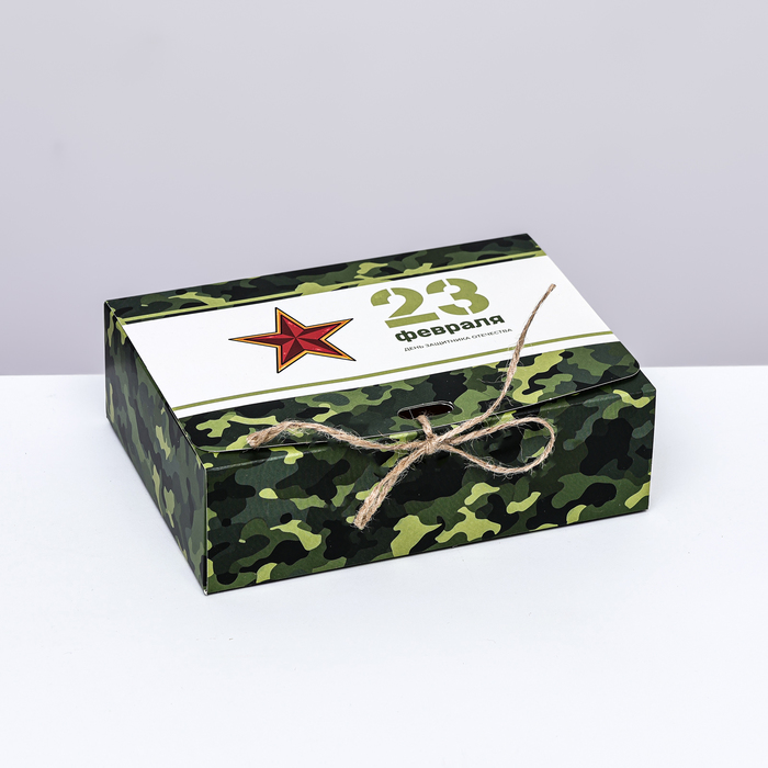 Коробка складная С 23 февраля 16,5 х 12 х 5 см коробка складная бежевая 30 х 23 х 12 с