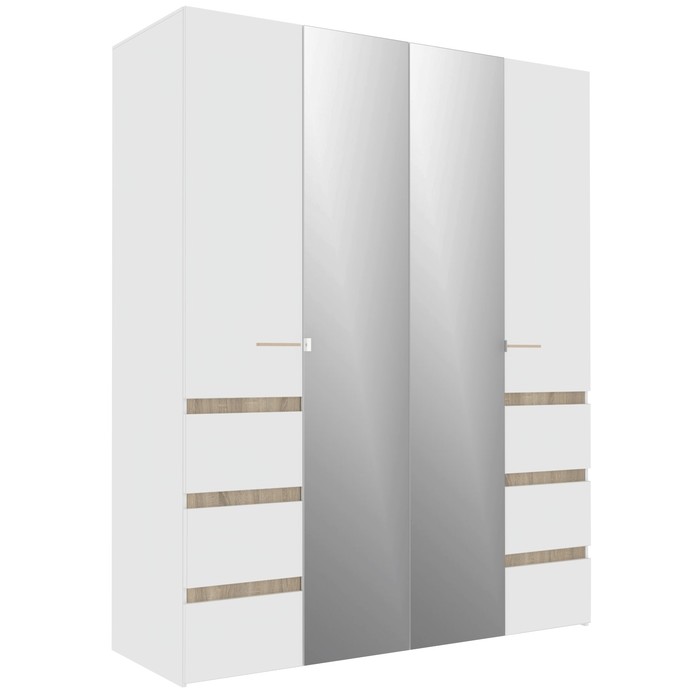 Шкаф 4-дверный «Анона 8», 1798×594×2205 мм, цвет белый / дуб сонома шкаф для одежды 6 створчатый анона 7 2700×594×2205 мм цвет антрацит дуб сонома