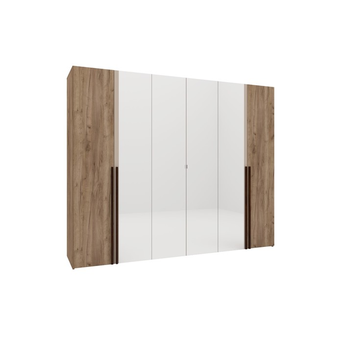 Шкаф для одежды 6-створчатый «Кара 7», 2700×598×2205 мм, цвет дуб табачный craft / велюр шкаф для одежды 6 створчатый анона 7 2700×594×2205 мм цвет белый дуб сонома