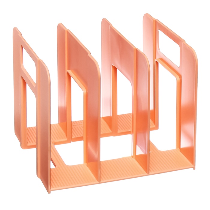 Лоток для бумаг вертикальный 3 отделения ErichKrause Techno Pastel Bloom персиковый 519₽