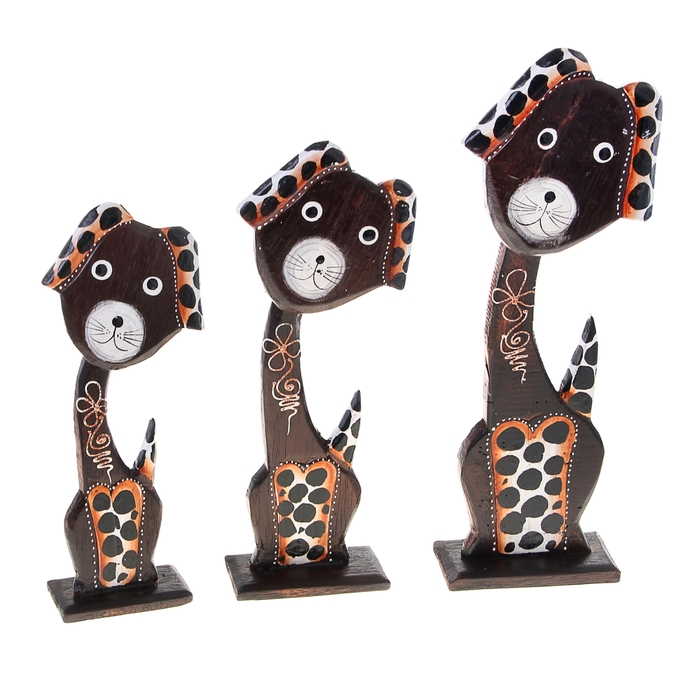 Набор сувенирный "Пёсики пятнистые с цветком", 3 шт