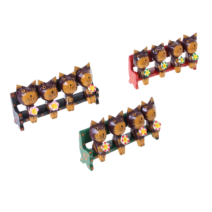 Сувенир "Котятки на скамейке", МИКС