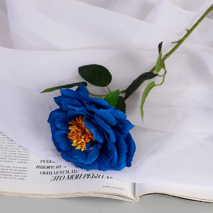 Цветы искусственные Роза Претти d-10 см 55 см, синий