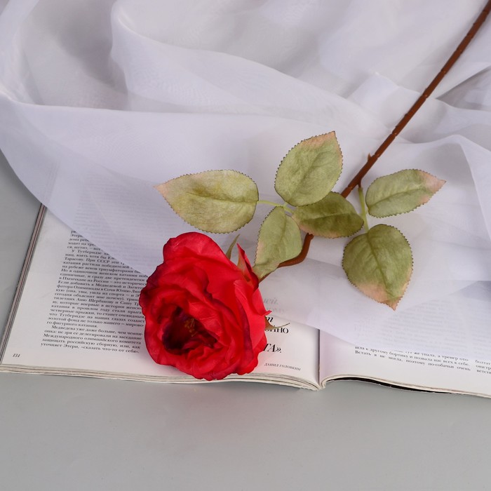 Цветы искусственные Роза шёлк d-10 см 45 см, красный цветы искусственные роза глория дей d 4 см красный