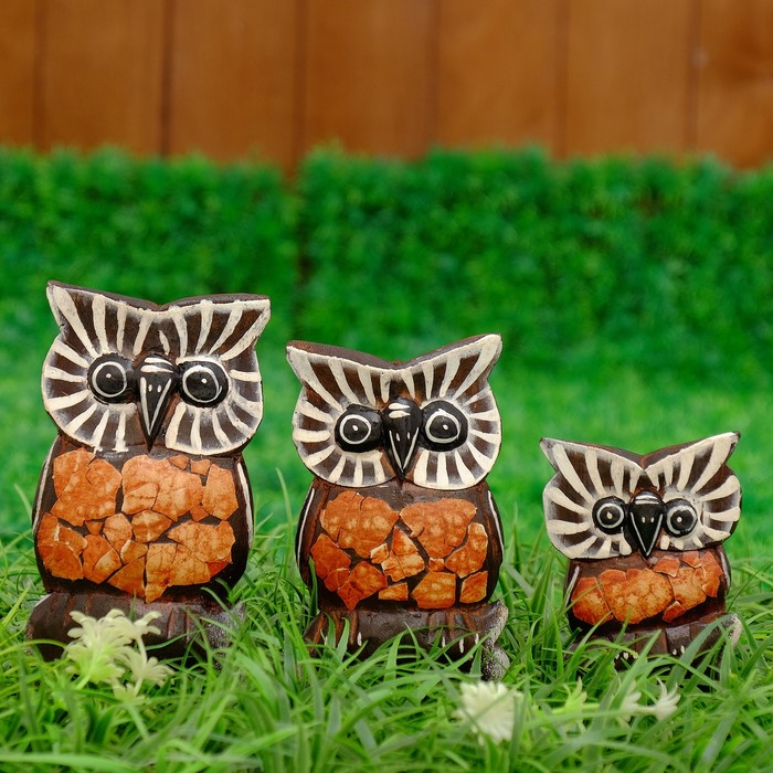 Набор сов "Совушки с мозаичным брюшком", 3 шт