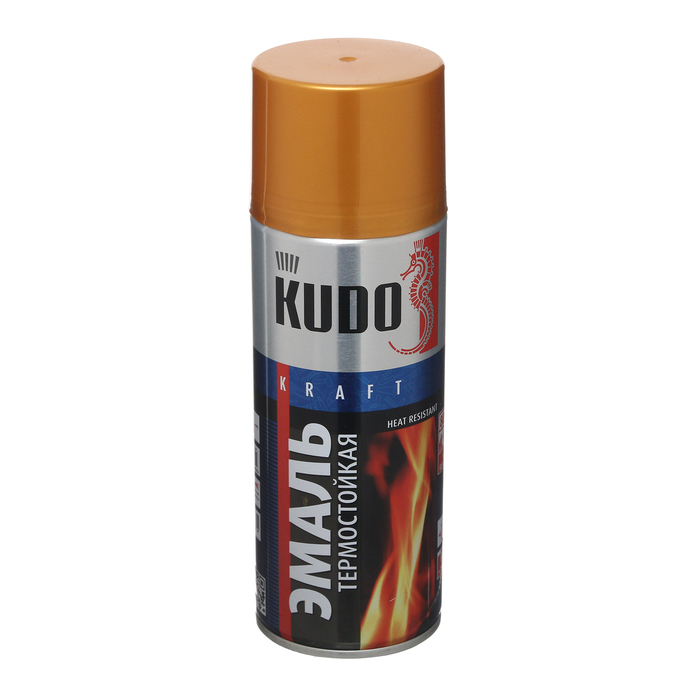 Эмаль KUDO термостойкая золотая, 520 мл KU-5007 эльф филлинг зао аэрозольная краска термостойкая kudo ku 5005 520 мл красная