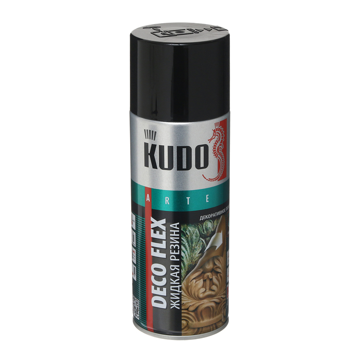 Жидкая резина, краска для декоративных работ KUDO DECO FLEX, чёрная, KU-5302, 520 мл