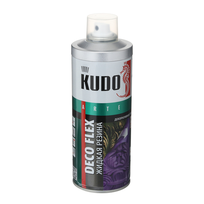 жидкая резина kudo deco flex черная 520 мл ku 5302 Жидкая резина, краска для декоративных работ KUDO DECO FLEX, серебро, KU-5335, 520 мл