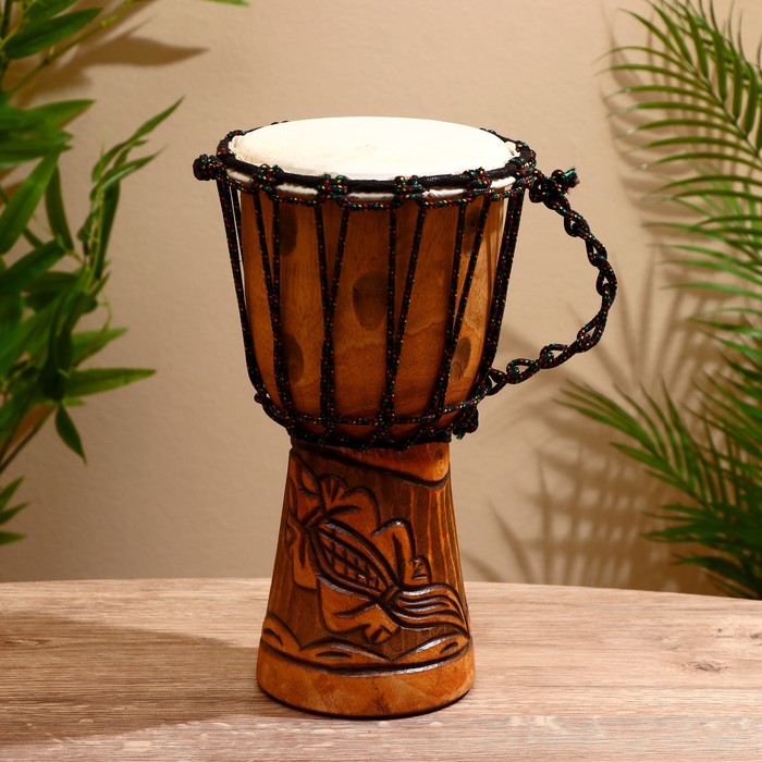 Музыкальный инструмент Барабан Джембе МИКС 30х16х16 см барабан джембе индонезия 30 см ударный музыкальный инструмент резной vittovar