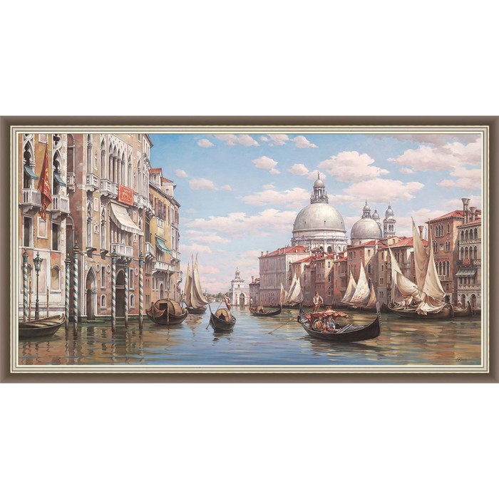 Репродукция картины «Чарующая Венеция», 50х100 см, рама 55-004В