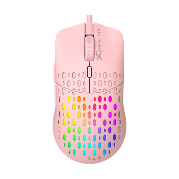 фото Мышь xtrike me gm-209p, игровая, проводная, подсветка, 8000 dpi, usb, 1.5 м, розовая