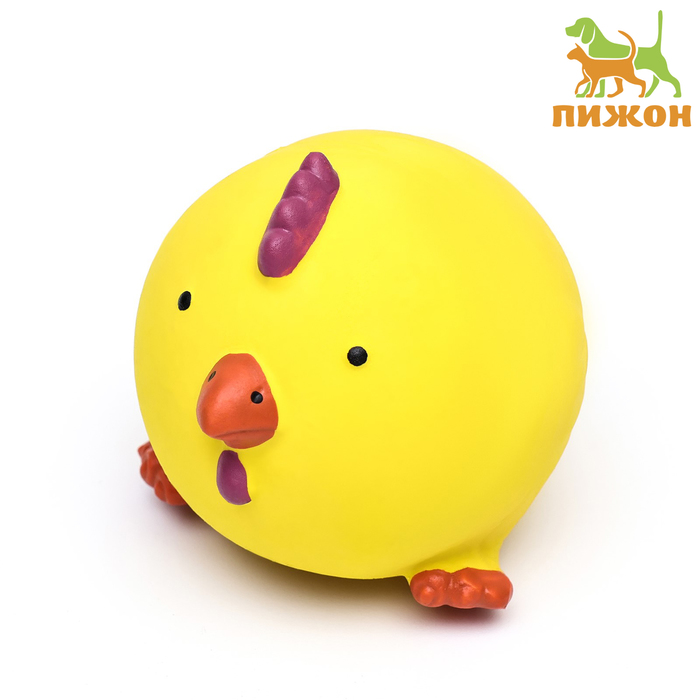 игрушка пищащая для собак из латекса цыплёнок мяч 8 см жёлтая Игрушка пищащая для собак из латекса Цыплёнок-Мяч, 8 см, жёлтая