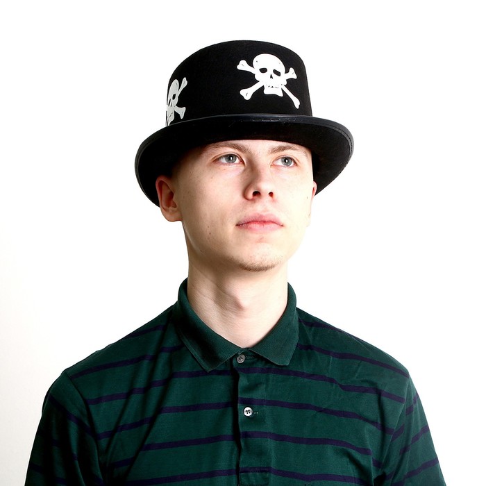 Карнавальная шляпа-цилиндр "Череп", р-р 56-58