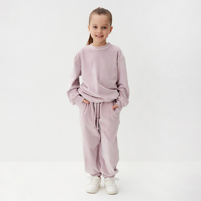 

Костюм детский (свитшот, брюки) KAFTAN Plushy р.36 (134-140), лиловый