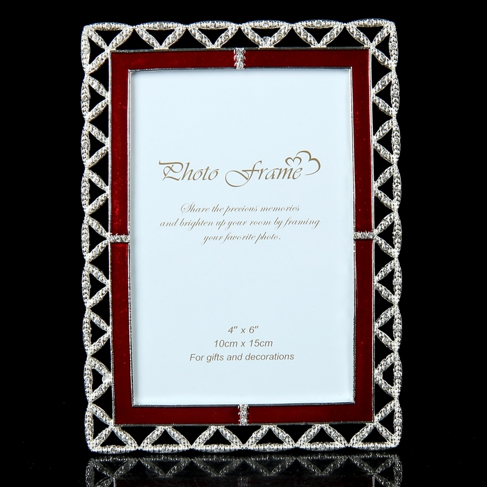 Фоторамка "Рубиновая полоса" с эмалью, 10х15 см