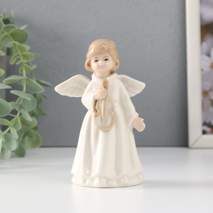 Сувенир керамика Девочка-ангел со скрипкой 7х4,6х11 см цена и фото