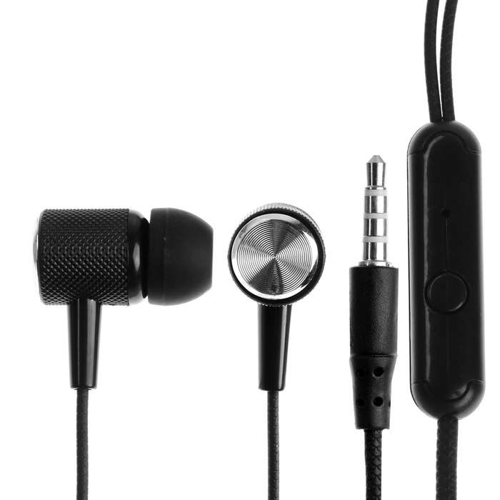 

Наушники CB-51, проводные, вакуумные, микрофон, 1 м, Jack 3.5 мм, черные