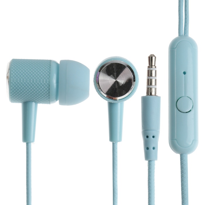 

Наушники CB-51, проводные, вакуумные, микрофон, 1 м, Jack 3.5 мм, синие
