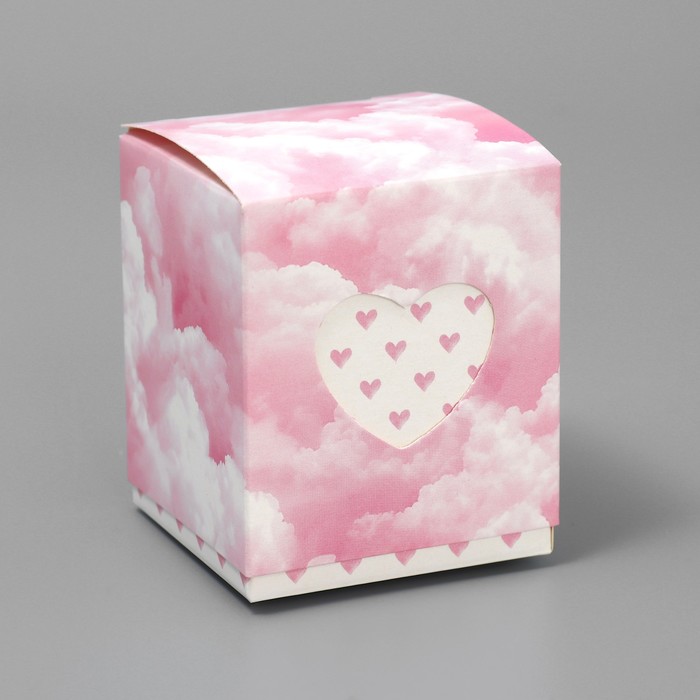 Коробка бонбоньерка, упаковка подарочная, «Розовые облака», 6 х 7 х 6 см