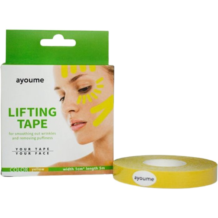 цена Тейп для лица Ayoume Kinesiology Tape Roll, 1 см/5 м, цвет жёлтый
