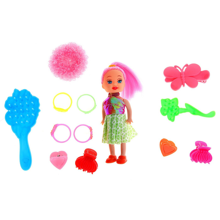 Кукла малышка "Маленький парикмахер" с аксессуарами, МИКС