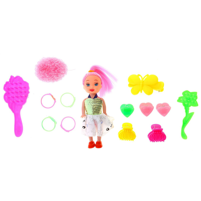 Кукла малышка "Маленький парикмахер" с аксессуарами, МИКС