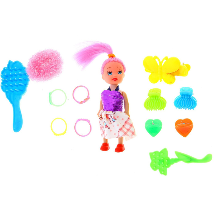 Кукла малышка "Маленький парикмахер" с аксессуарами, МИКС
