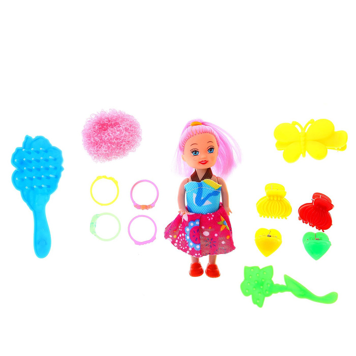 Кукла малышка "Маленький парикмахер" с аксессуарами, МИКС