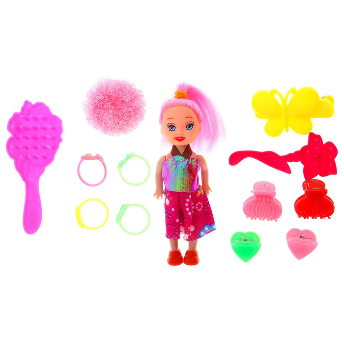 Кукла малышка "Маленький парикмахер" с аксессуарами, МИКС