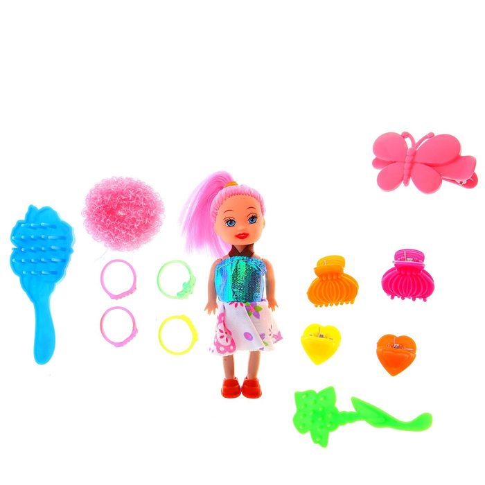 Кукла малышка "Маленький парикмахер" с аксессуарами, МИКС