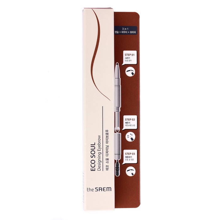 

Карандаш для бровей Eco Soul Designing Eyebrow 01 Brown 0,2гр+0,12гр