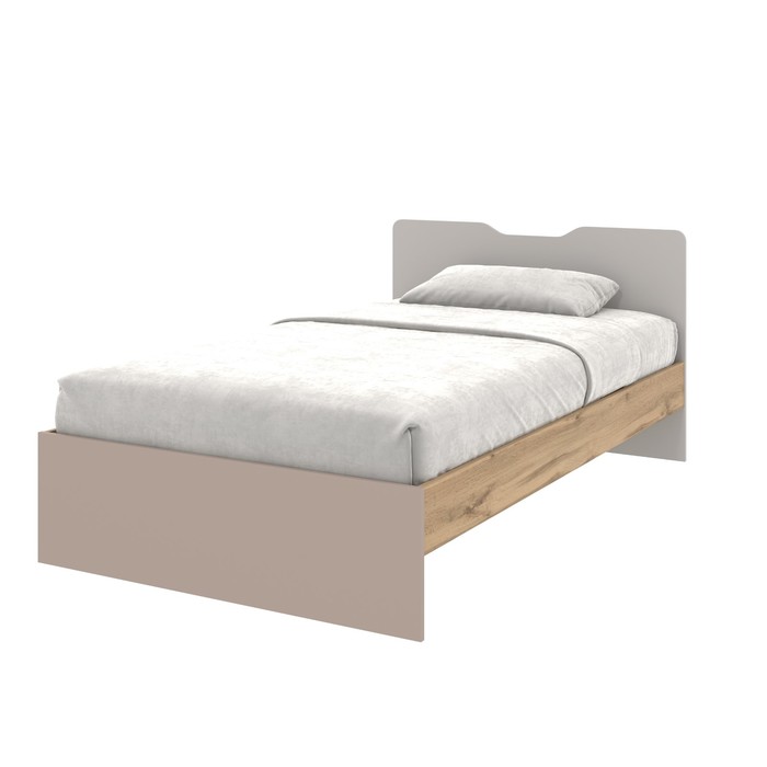 Кровать «Модена», 1200×2000 мм, цвет дуб вотан / кашемир серый / глиняный серый